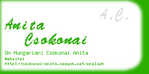 anita csokonai business card